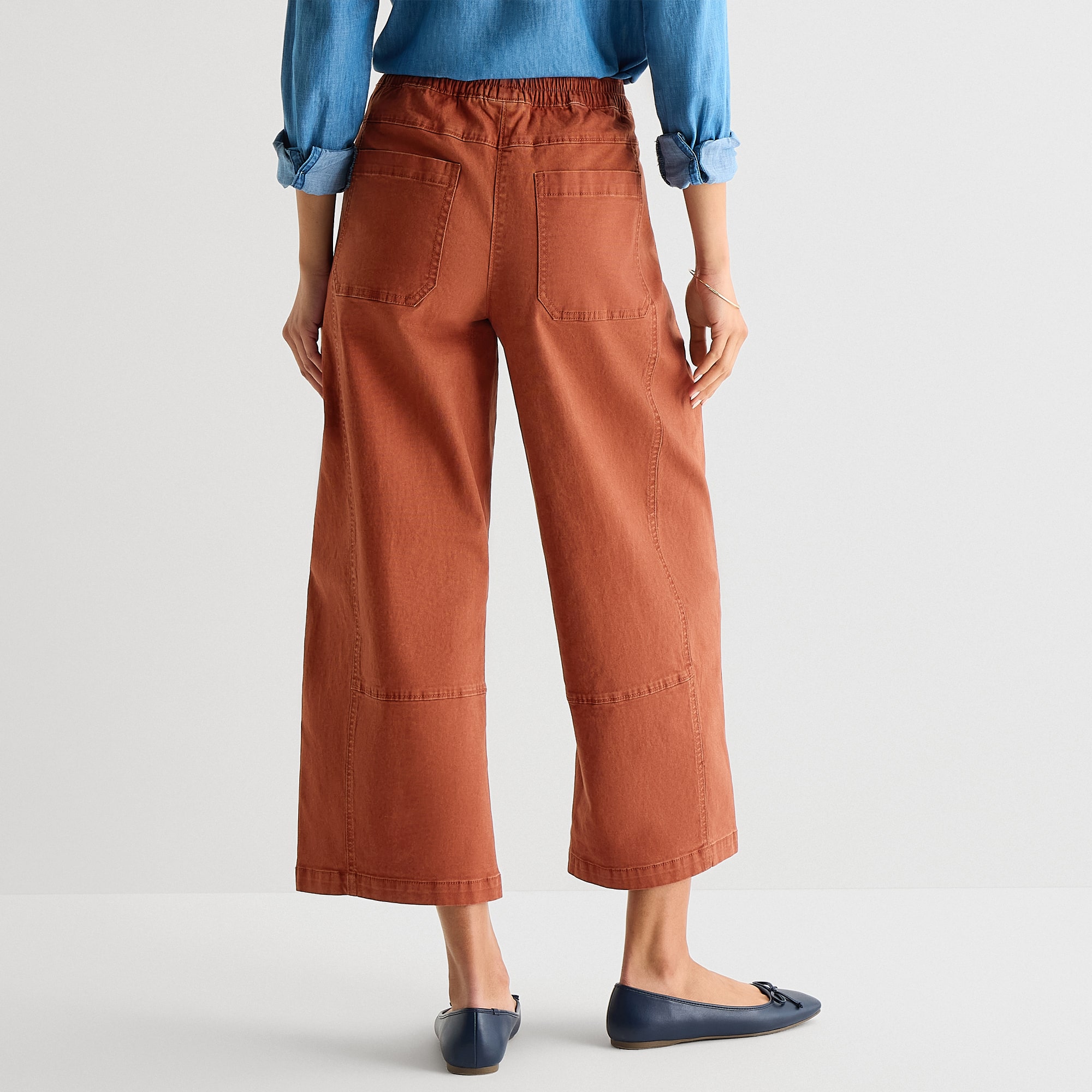 St. John's Bay Womens Wide Leg Mid Rise Cropped Pant