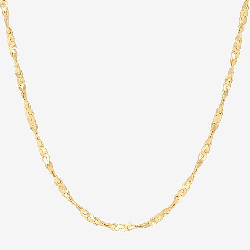 Made in Italy Womens 14K Gold Over Silver 20 Inch Chain Necklace, One Size, Yellow