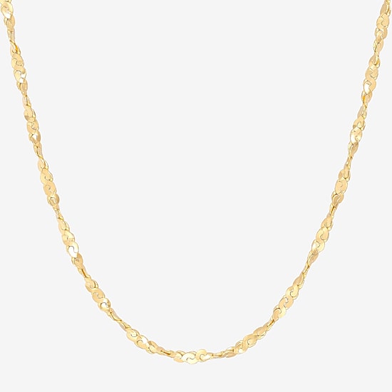 Made in Italy Womens 14K Gold Over Silver 20 Inch Chain Necklace