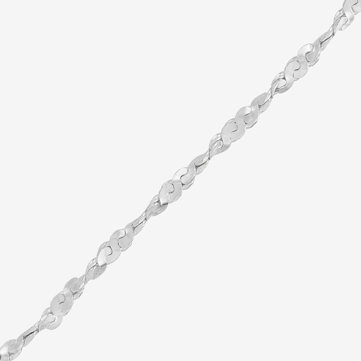 Made in Italy Womens Sterling Silver 7.5 Inch Solid Chain Bracelet