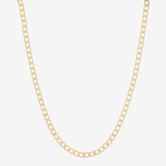Made in Italy Unisex Adult 18K Gold Over Silver 22 Inch Curb Chain Necklace