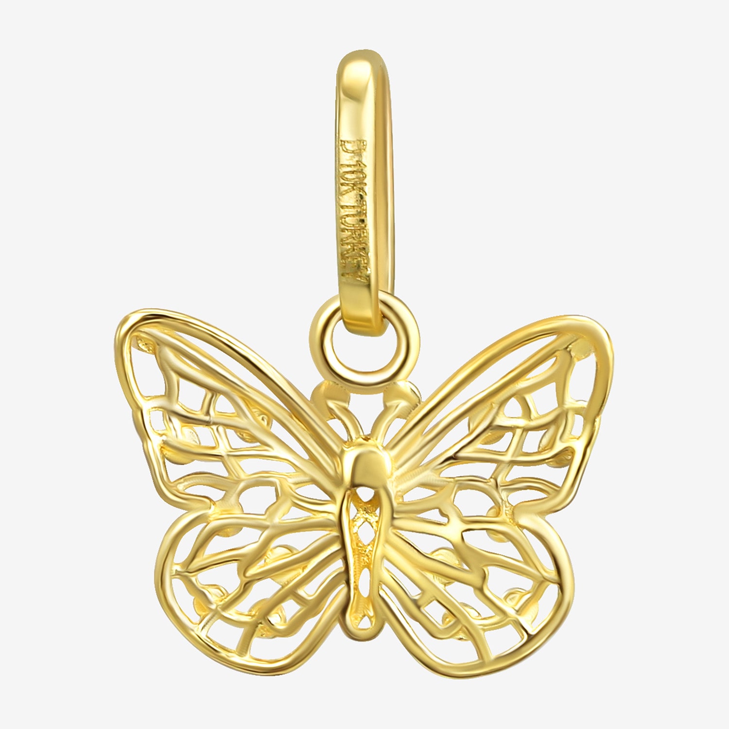 Girls 10K Gold Butterfly Pendant