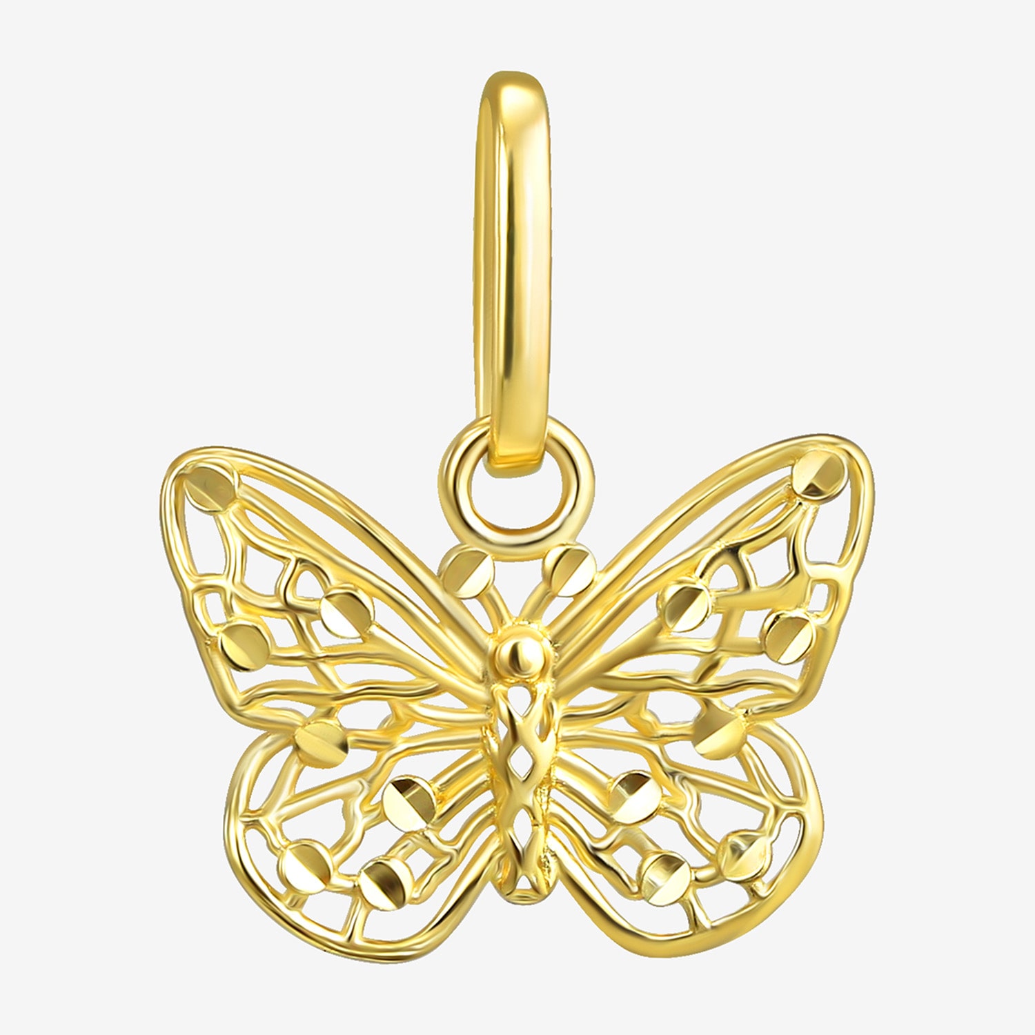 Girls 10K Gold Butterfly Pendant