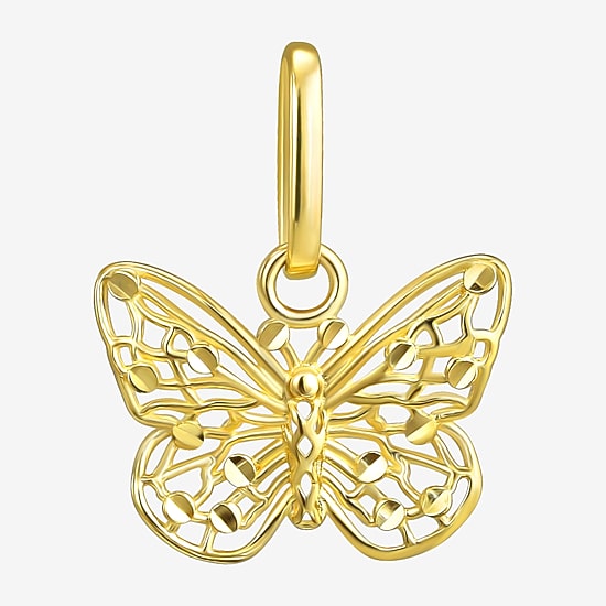 Girls 10K Gold Butterfly Pendant