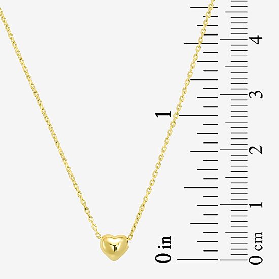 Womens 10K Gold Heart 16 Inch Pendant Necklace