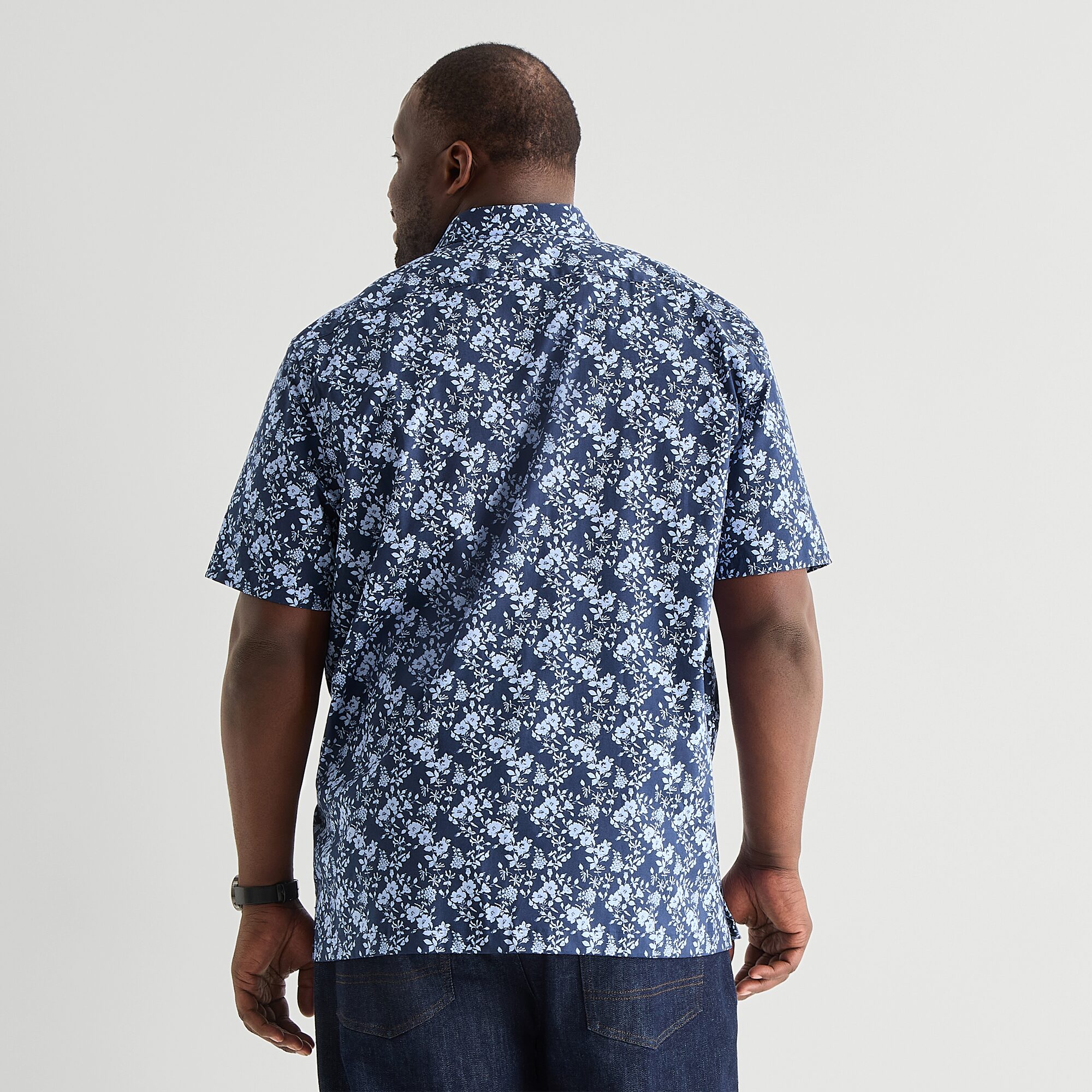 Stafford Mens Short Sleeve Regular Fit Big and Tall Button-Down Shirt