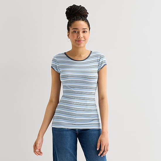 Arizona Womens Juniors Round Neck Short Sleeve T-Shirt