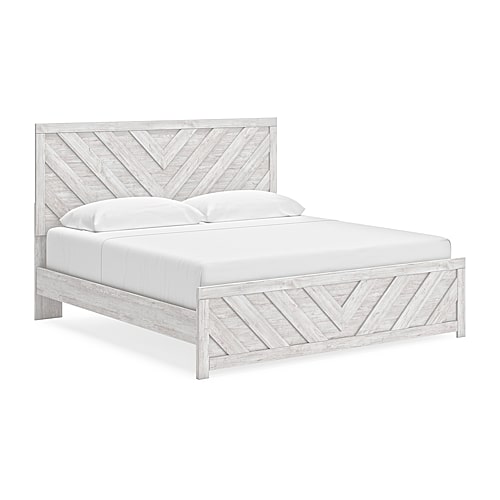 Signature Design by Ashley Chicksaw Panel Bed, One Size, White