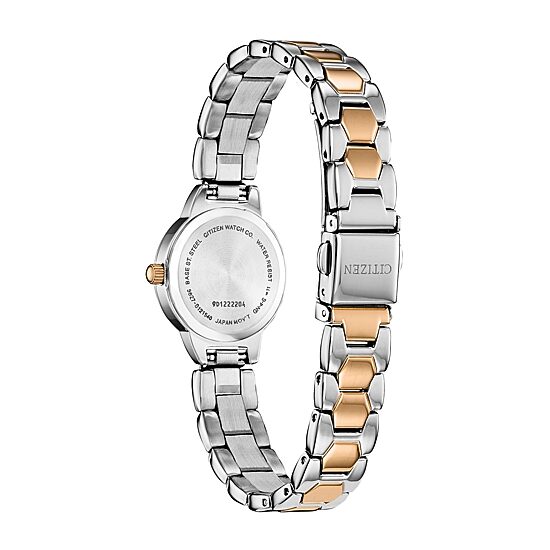 Citizen Quartz Womens Crystal Accent Two Tone Stainless Steel Bracelet Watch Ez7016-50d