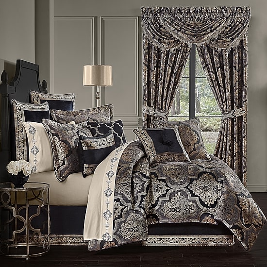 Queen Street Willow 4-Pc. Damask And Scroll Heavyweight Comforter Set