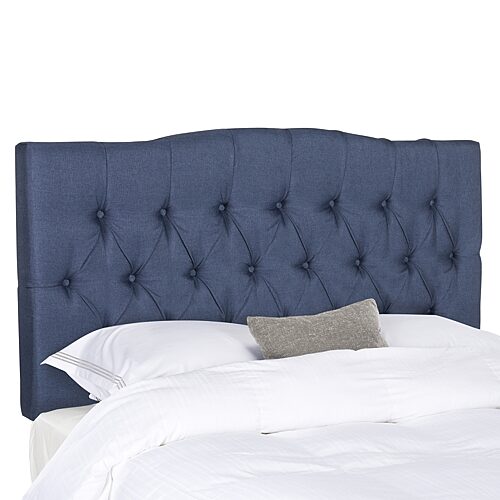 Axel Polyester Upholstered Tufted Nailhead Trim Headboard, One Size, Blue