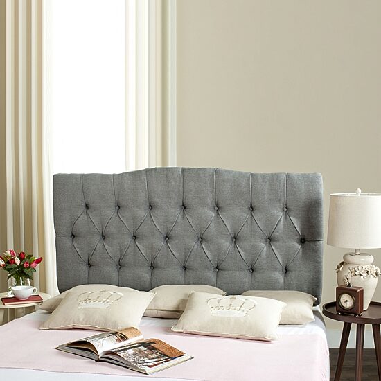 Axel Polyester Upholstered Tufted Nailhead Trim Headboard