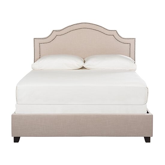 Theron Upholstered Bed w/nail-head trim