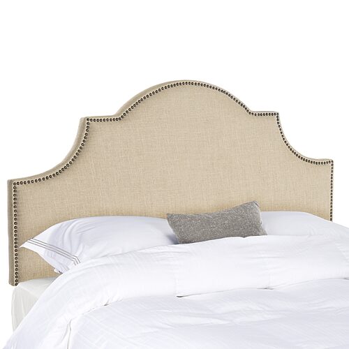 Hallmar Linen Upholstered Headboard, One Size, Beige