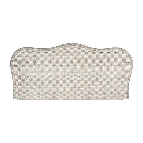 Imelda Upholstered Rattan Headboard, One Size, White