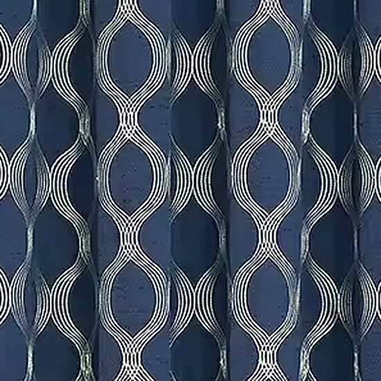 Max Blackout Prescott Grommet Top Embroidered 100% Blackout Single Curtain Panel