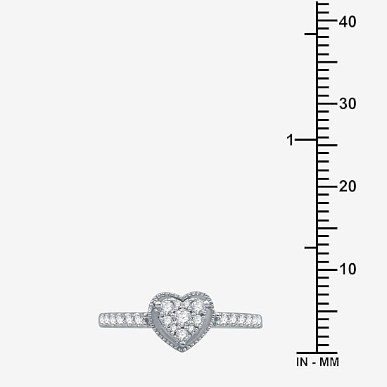 1/4 CT.T.W. Natural Diamond Heart-Shaped Promise Ring