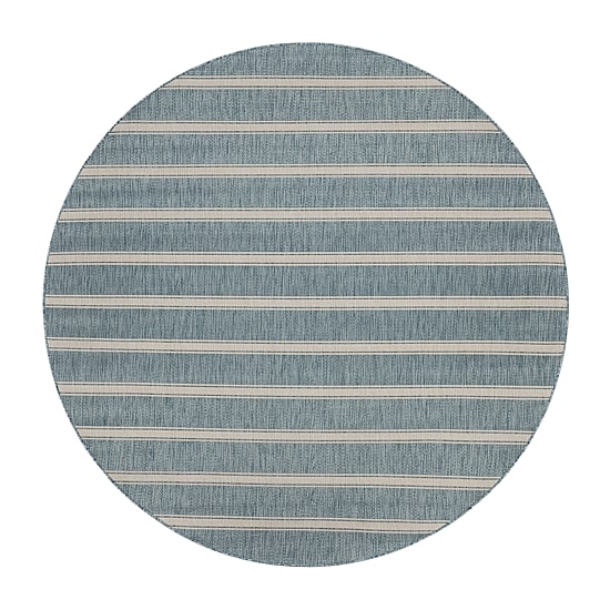Samantha Destiny Beach Striped 7'6"X7'6" Indoor Outdoor Round Area Rug
