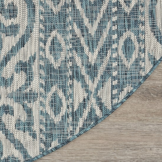 Sylvestra Entwined Geometric 7'6"X7'6" Indoor Outdoor Round Area Rug