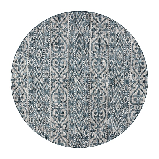 Sylvestra Entwined Geometric 7'6"X7'6" Indoor Outdoor Round Area Rug