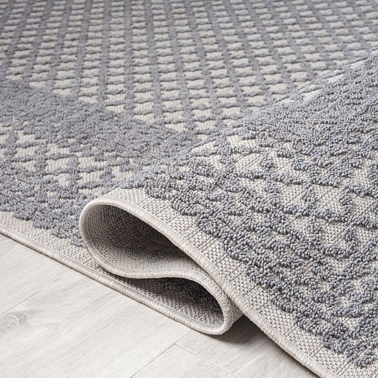 Winona Lightly Bordered PET Yarn Indoor Outdoor Rectangular Area Rug