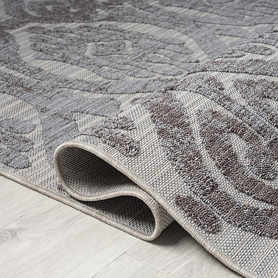 Winona Damask PET Yarn Indoor Outdoor Rectangular Area Rug