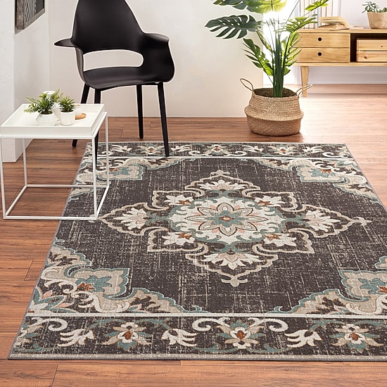 Anica Eclectic Medallion Floral Indoor Outdoor Rectangular Area Rug