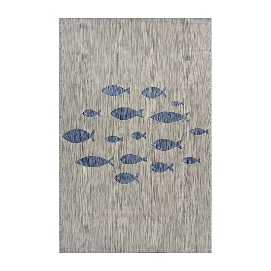 Catherine School Of Fish Indoor Outdoor Rectangular Area Rug