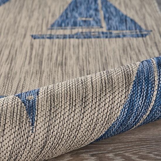 Catherine Nautical Sailboats Indoor Outdoor Rectangular Area Rug