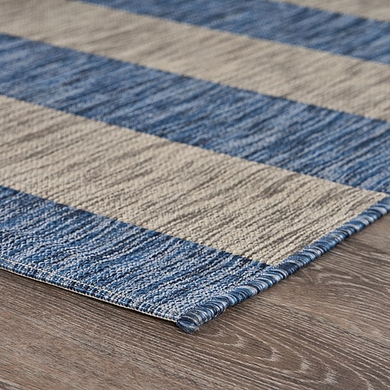 Catherine Coastal Striped Indoor Outdoor Rectangular Area Rug