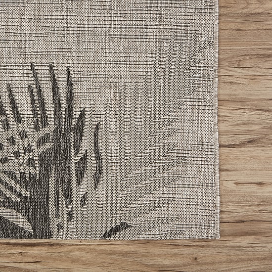 Celeste Coastal Palm Leaf Indoor Outdoor Rectangular Area Rug