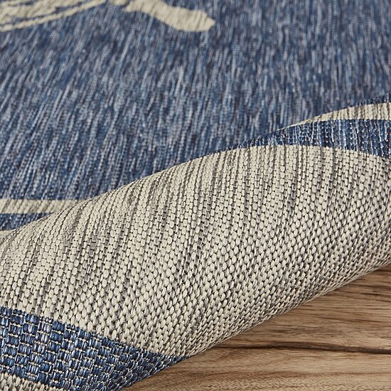 Celeste Nautical Anchor Indoor Outdoor Rectangular Area Rug
