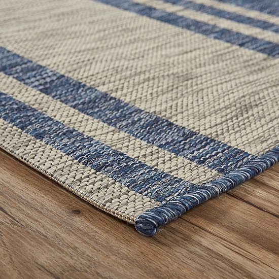 Celeste Nautical Anchor Indoor Outdoor Rectangular Area Rug