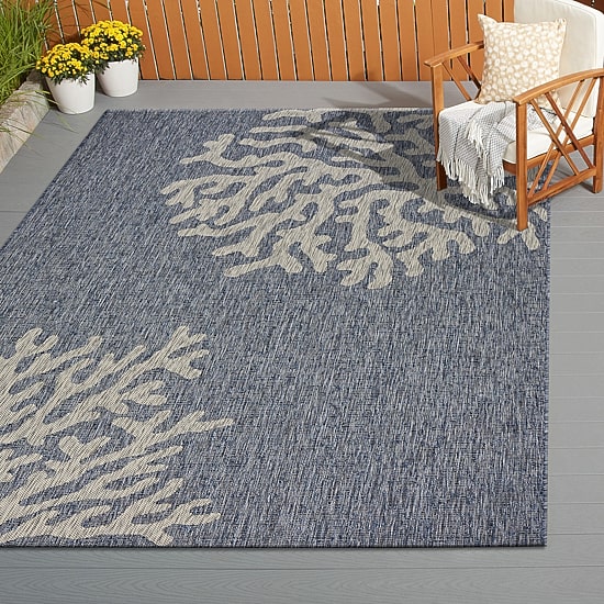 Celeste Coastal Reef Indoor Outdoor Rectangular Area Rug