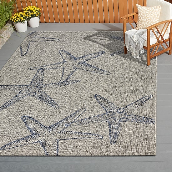 Celeste Starfish Indoor Outdoor Rectangular Area Rug
