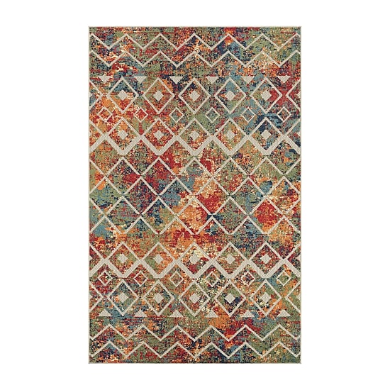 Corazon Multicolor Eclectic Indoor Outdoor Rectangular Area Rug