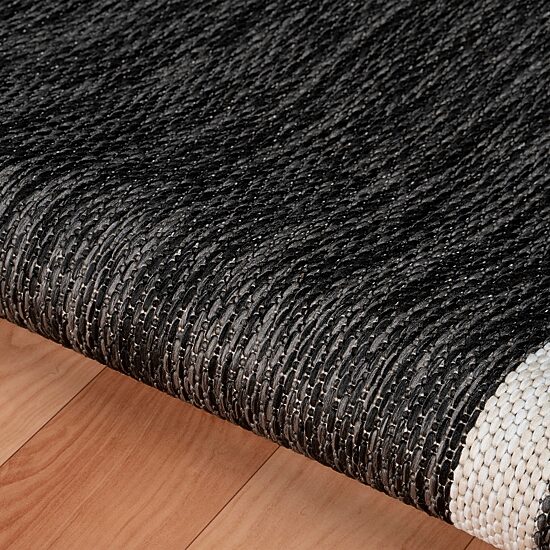 Kimberly Framing Striped Bordered Indoor Outdoor Rectangular Area Rug