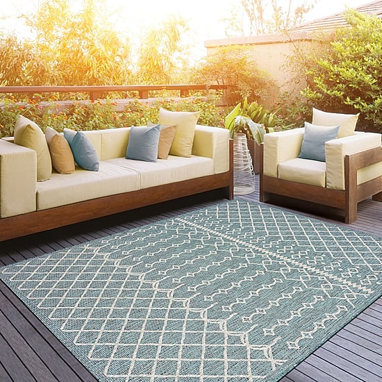 Sylvestra Serene Array Indoor Outdoor Rectangular Area Rug