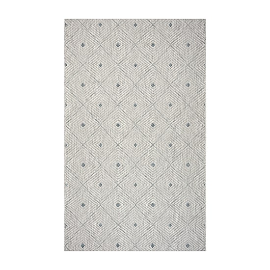 Sylvestra Minimal Diamonds Indoor Outdoor Rectangular Area Rug