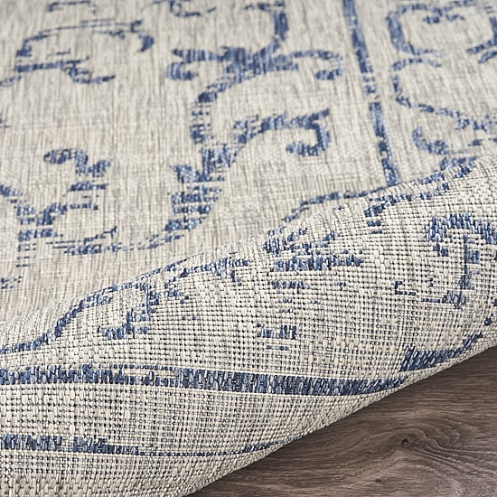 Sylvestra Medallion Blues Indoor Outdoor Rectangular Area Rug