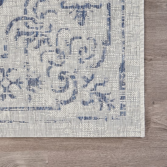 Sylvestra Medallion Blues Indoor Outdoor Rectangular Area Rug