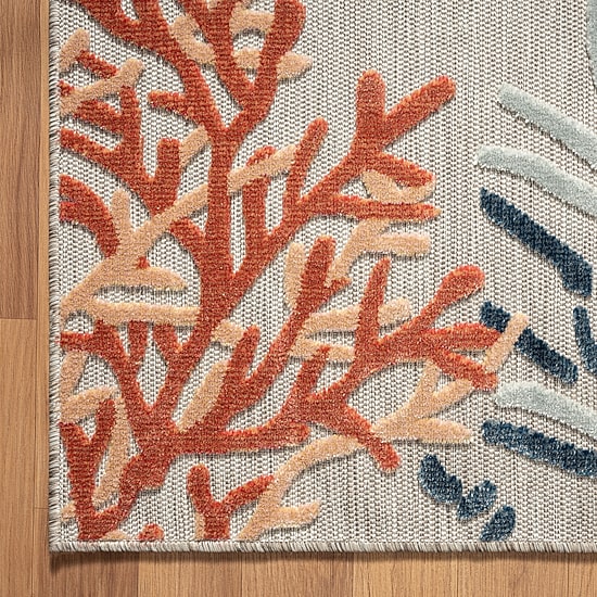 Vanessa Coral Reef Hi-Low Coastal Indoor Outdoor Rectangular Area Rug