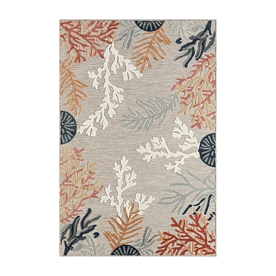 Vanessa Coral Reef Hi-Low Coastal Indoor Outdoor Rectangular Area Rug