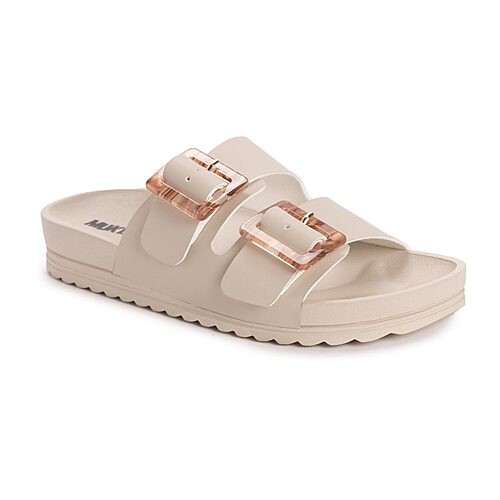 Muk Luks Womens Grand Cayman Strap Sandals, 9 Medium, White