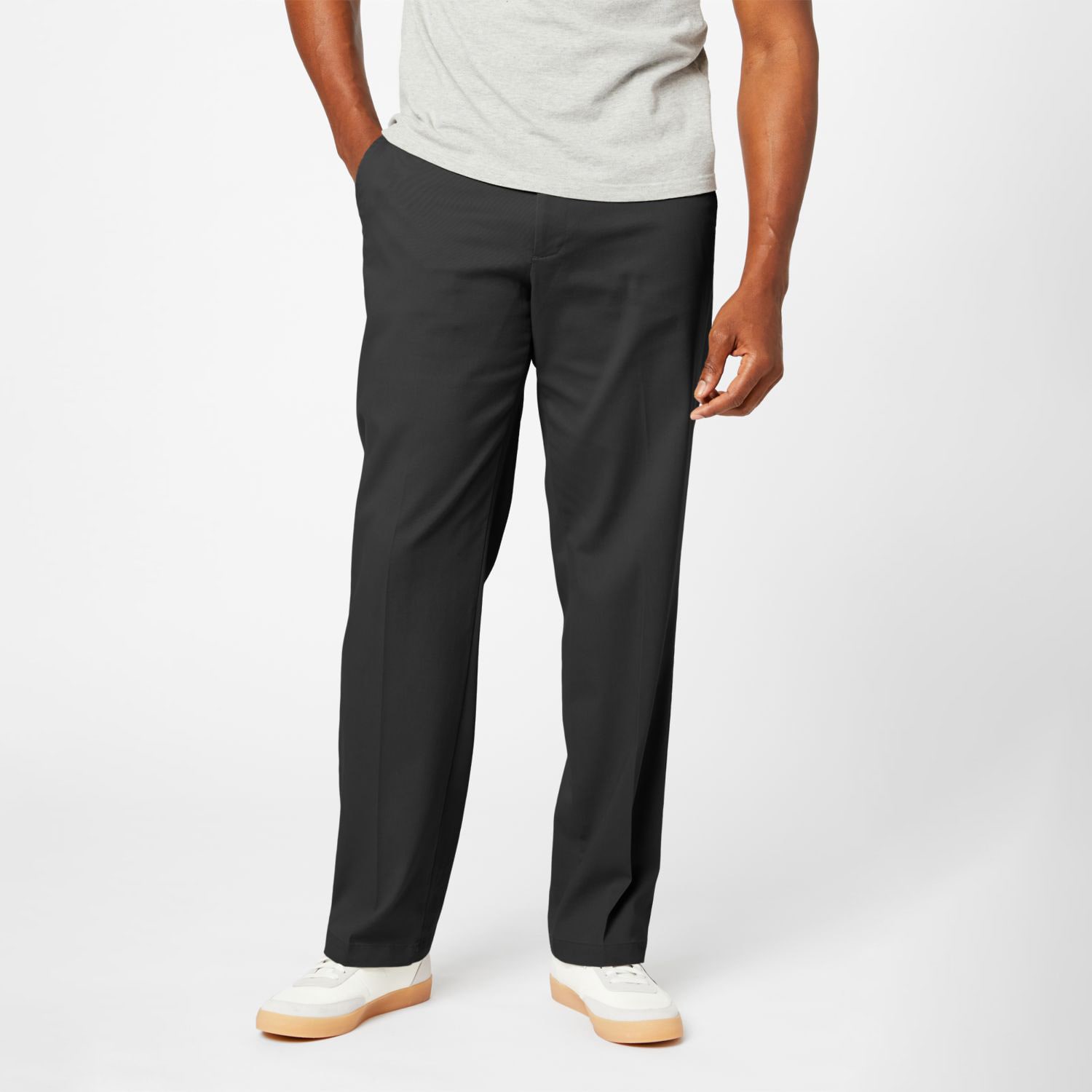 Dockers COMFORT Khaki Mens WAISTBAND Relaxed Fit Flat Front Pant
