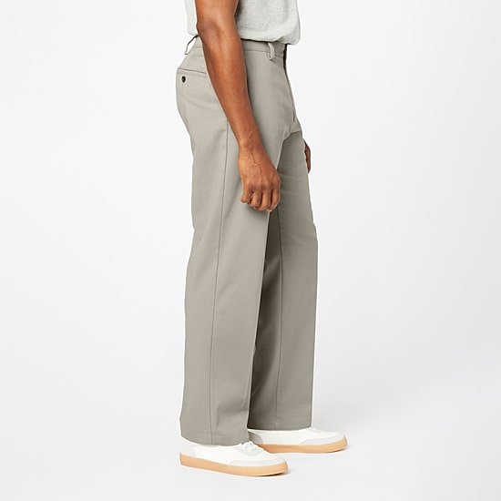 Dockers Comfort Khaki Mens Comfort Waistband Relaxed Fit Flat Front Pant
