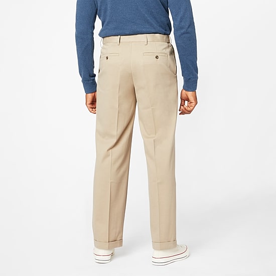 Dockers Comfort Khaki Mens Comfort Waistband Relaxed Fit Pleated