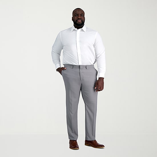 Haggar Premium Comfort Big and Tall Mens Classic Fit Easy Care Stretch Fabric Long Sleeve Dress Shirt