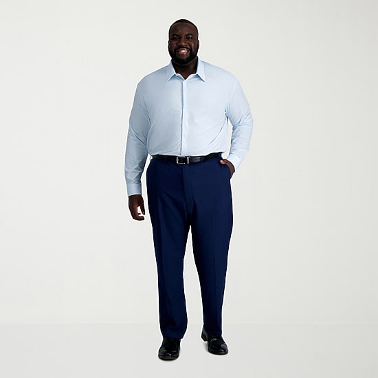 Haggar Smart Wash Big and Tall Mens Classic Fit Easy Care Long Sleeve Dress Shirt