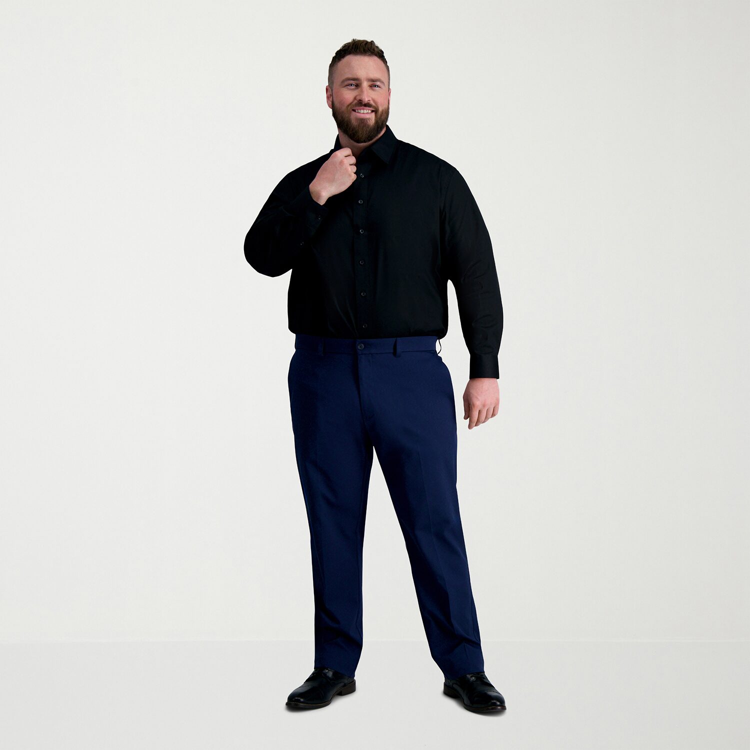 Haggar Premium Comfort Big and Tall Mens Classic Fit Easy Care Stretch Fabric Long Sleeve Dress Shirt